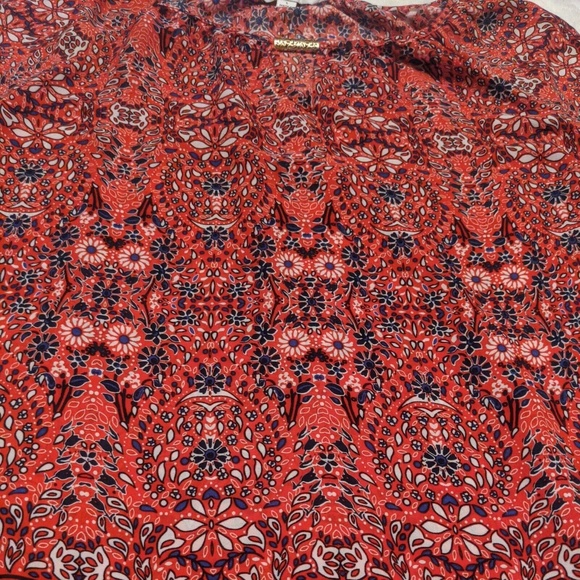 Counterparts Women's Pullover 3/4 Sleeve Red Tunic Size Large Keyhole - Picture 6 of 12